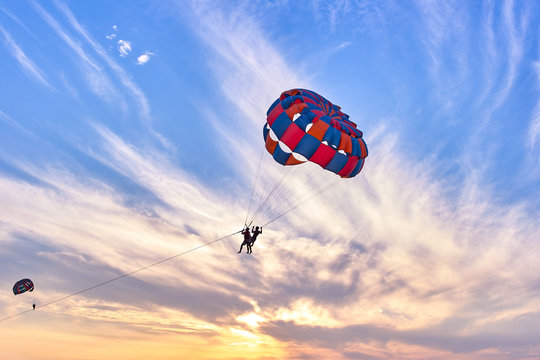 Parasailing at sunset