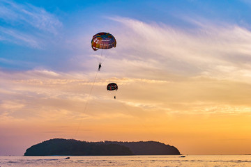 Parasailing at sunset