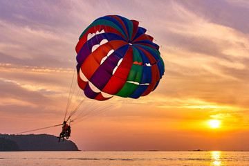 Parasailing at sunset