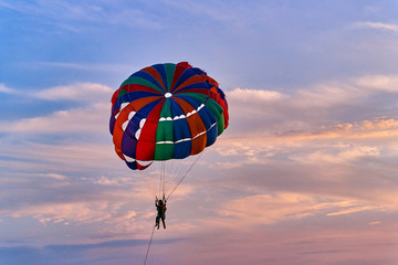 Parasailing at sunset