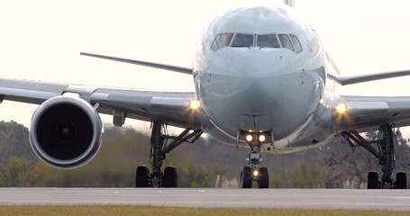 Aircraft Taxiing Front Close Up
