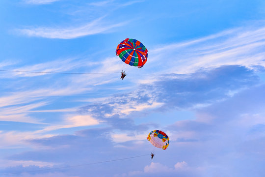 Parasailing at sunset
