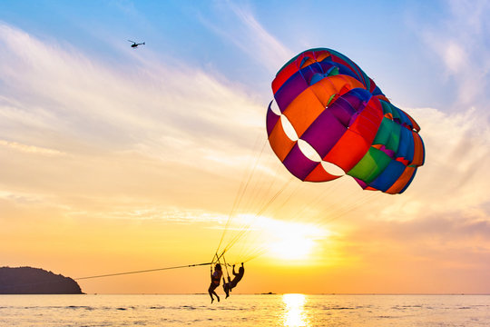 Parasailing at sunset