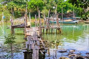 Fototapeta premium Fishing village on Langkawi island, Malaysia