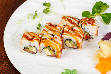 Japanese roll with eel