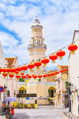 Fototapeta premium Lebuh Acheh Mosque in Georgetown, Penang island, Malaysia