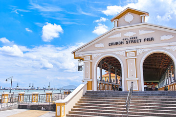 Church street pier in Georgetown, Penang island, Malaysia