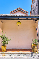 Old house with lantern in Penang island, Georgetown, Malaysia
