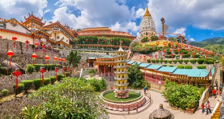 Peel and stick wall murals Historic building Kek Lok Si Temple panoramic view on Penang island, Georgetown, Malaysia