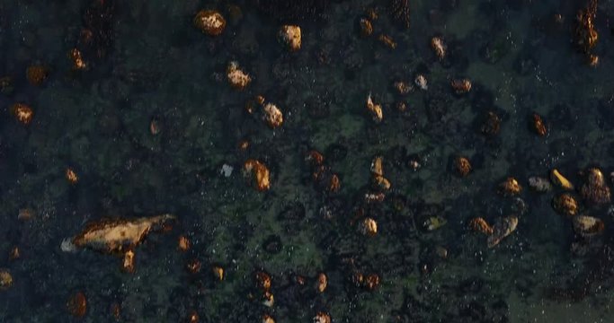 Beautiful Rocky Beach Sunset Aerial Gaviota Santa Barbara California