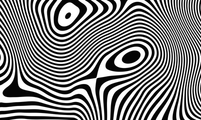 Abstract geometric background of black white lines. 3D rendering