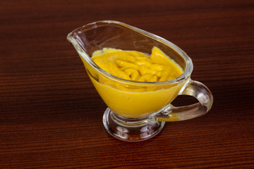 Mustard sauce in the bowl