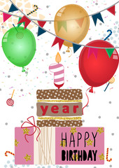 Happy birthday card design for one year old baby