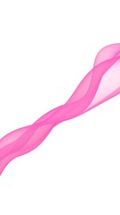 Abstract pink wave. Bright pink ribbon on white background. Pink scarf. Abstract smoke. Raster air background. Vertical image orientation. 3D illustration