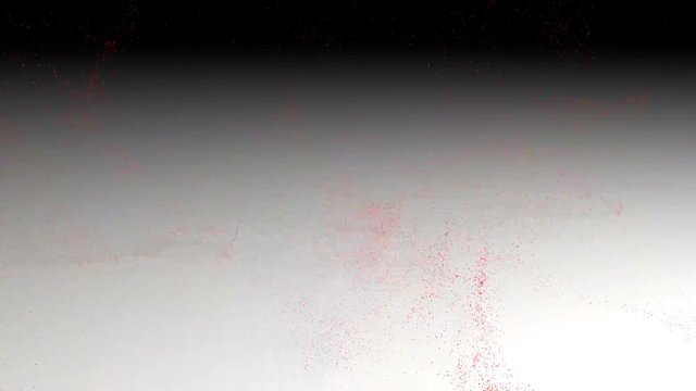 Customs war text in red letters dissolves into particles and disappears