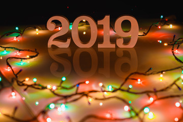 Happy new year 2019, Christmas and New Year background