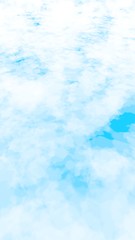 Background of abstract white color smoke isolated on blue color background. The wall of white fog. 3D illustration