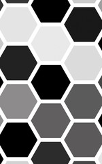 White honeycomb with a gradient color. Isometric geometry. 3D illustration