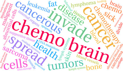 Fototapeta premium Chemo Brain Word Cloud on a white background. 