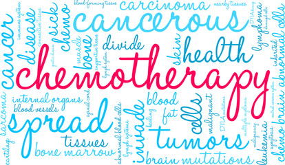 Chemotherapy Word Cloud on a white background. 