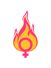 frau venus symbol weiblich mädchen girl on fire feuer flamme heiß brennen verbrennen warm clipart feuerwehr grillen lagerfeuer löschen flammen anzünden feuerteufel verbrannt © Style-o-Mat-Design