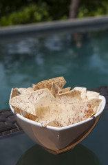 Malanga Chips by the Pool