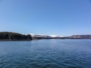 View from the ferry sailing between Homer and Kodiak Island, Alaska