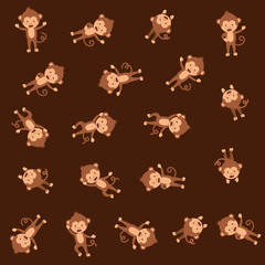 cute monkeys pattern background