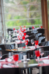 table setting at restaurant