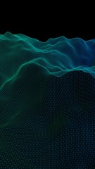 Abstract landscape background. Cyberspace grid. Hi-tech network. Vertical image orientation. 3D illustration