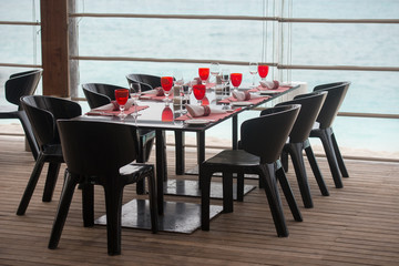 table setting at restaurant