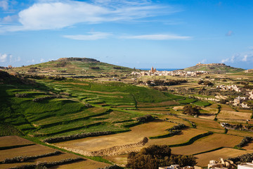 Landscape countryside scenery in Gozo Malta - obrazy, fototapety, plakaty
