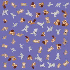 Fototapeta premium cute animals group pattern background