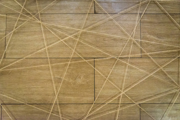 Abstract web background made of rope. Selective focus