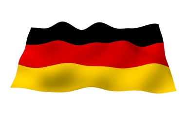 Flag of Germany. Wide format 3D illustration. State symbol of the Federal Republic of Germany. 3D rendering