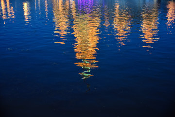 Reflection of buildings in water