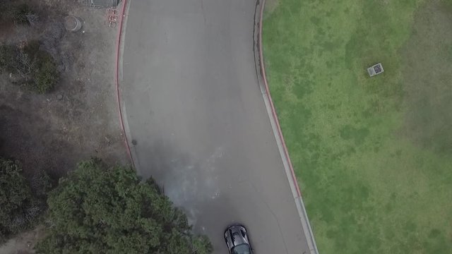 Drone Corvette Car driving 