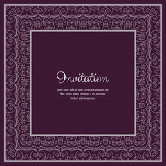 Abstract ornamental lace frame for greeting card or invitation