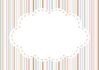 吹出し　ステッチフレーム　ストライプ背景