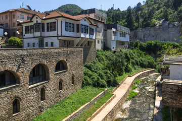 Fototapeta na wymiar Old Medieval Bridge at the center of town of Kratovo, Republic of Macedonia