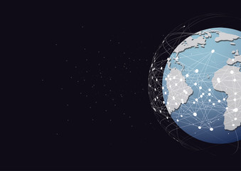 Global network connection. World map point and line composition concept of global business. Vector Illustration