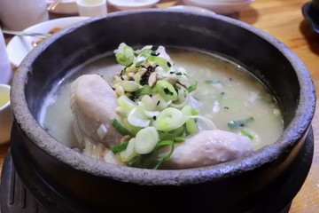Korean ginseng chicken soup