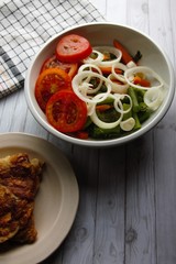 A bowl of vegetables salad