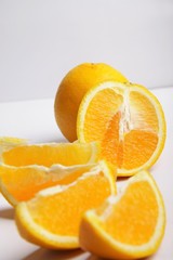 Sliced orange fruits