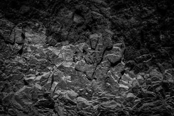 Crédence de cuisine en verre imprimé Pierres fond abstrait de roche noire, texture de pierre naturelle