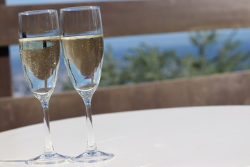 two glasses of champagne