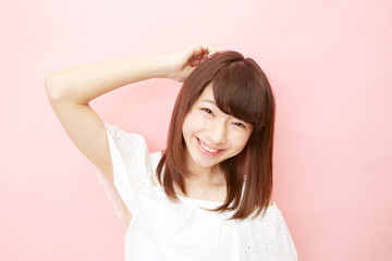 Naklejka premium 女性 スタジオポートレート