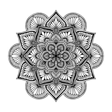 Mandalas for coloring  book. Decorative round ornaments. Unusual flower shape. Oriental vector, Anti-stress therapy patterns. Weave design elements. Yoga logos Vector.