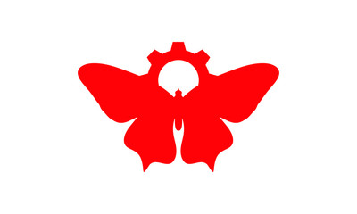 butterfly with setting gear vector illustration