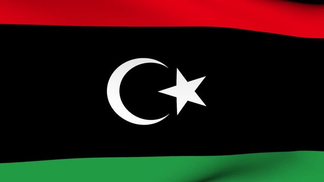 flag of libia waving animation